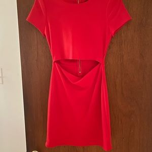 Express red mini dress with cut out